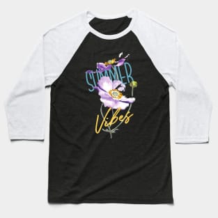 Floral Summer Vibes Baseball T-Shirt